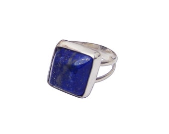 Lapis Lazuli and Sterling Silver Ring, size 6  r6labg3687