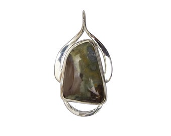 Rainforest Jasper Pendant set in Sterling Silver  prfjg35682