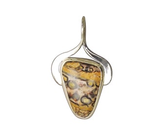 Leopardskin Jasper Pendant set in Sterling Silver  plsjg3684