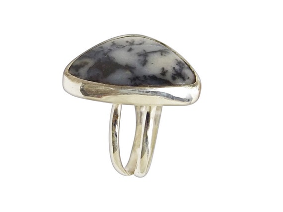 Amethyst Sage Agate and Sterling Silver Ring, size 8-1/4  r825amsf3476