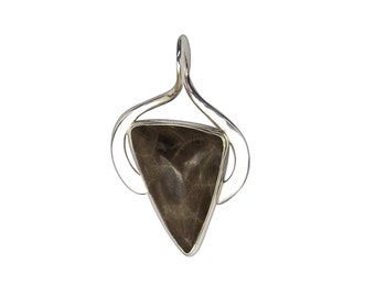 Petoskey Stone Pendant set in Sterling Silver  ppkyg3649