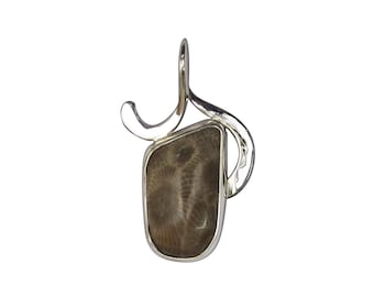 Petoskey Stone Pendant set in Sterling Silver  ppkyf3644