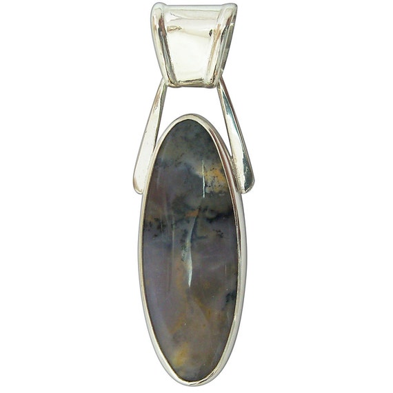 Amethyst Sage Agate and Sterling Silver Pendant, pamsf2341