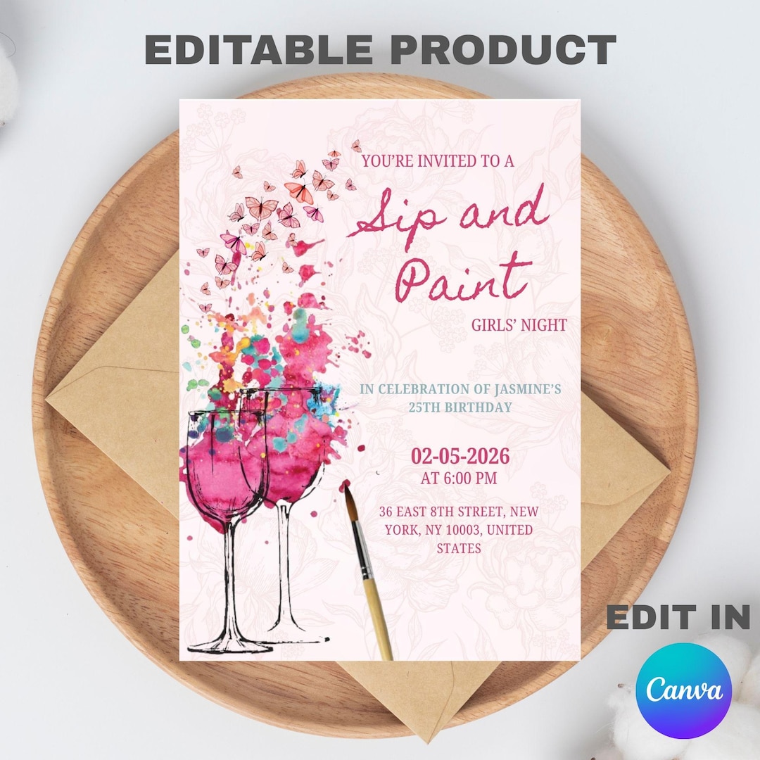 sip-and-paint-invitation-editable-canva-design-5x7-digital