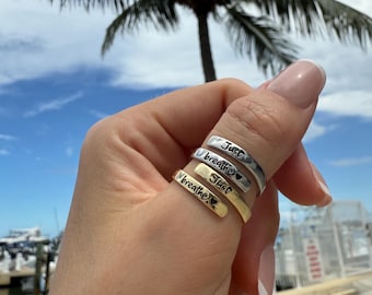 Just Breathe Ring: Inspirational Silver or Gold Mindfulness Jewelry