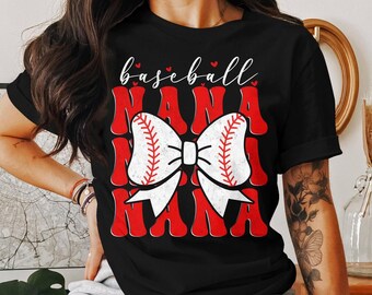 Baseball Nana PNG: Coquette Bow Design (Digital Download)