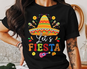 Let’s Fiesta PNG, Cinco de Mayo Sombrero Digital Design, Colorful Fiesta Party Sublimation File