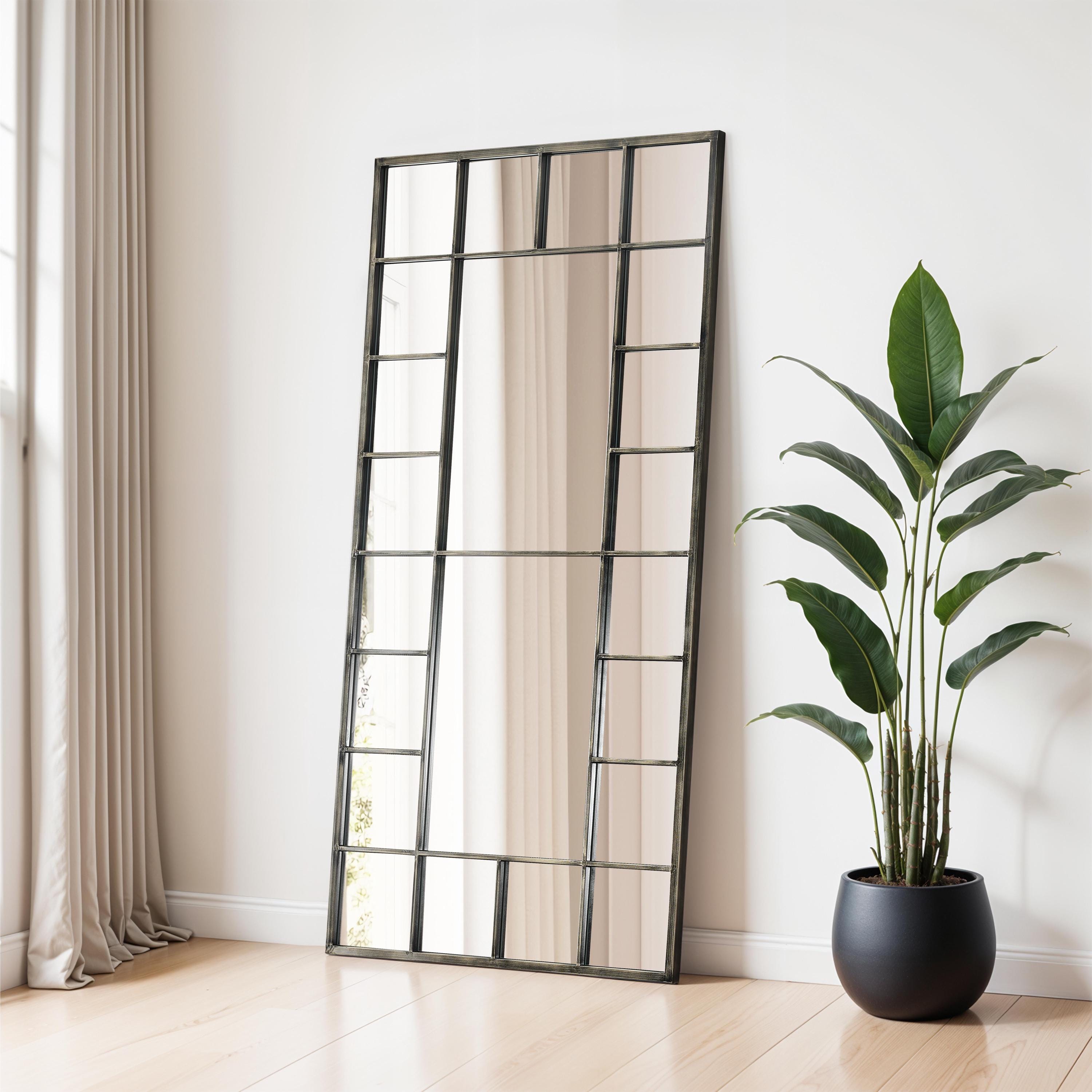 36x70" High Definition Rustic Mirror, Clear Glass Decorative Wall Mirror for Living Room, Large Mirror for Home, Modern Rustic Home Gift