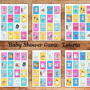Loteria Baby Shower Game: Mexican Theme, 32 Players (Digital Download PDF)