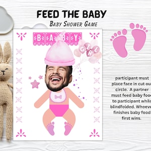 Dale De Comer Al Bebé Juego Chistoso de Baby Shower, Poster Para Baby Shower de Niña