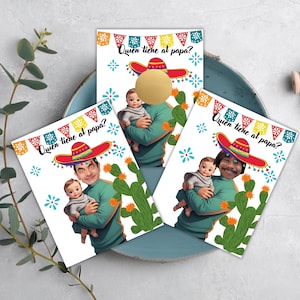 Spanish Baby Shower Game: Mexican Fiesta Theme, Dad Guessing Game, Quien Tiene al Papa