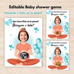 Baby Shower Game, Editable Spanish Game Cards For Baby Shower Boy, Blue Game Cards Baby Party, Baby Shower Game in Spanish Baby Boy Party