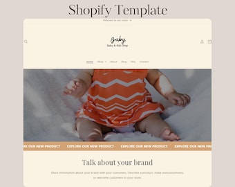 Elegant Kids Clothing Shopify Theme: Baby Boutique Template (Digital Download)