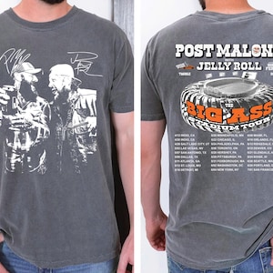 Post Malone Jelly Roll 2025 Tour Shirt, Big Ass Stadium Tour, Concert Tour Music Western 2025,Post Malone Rap Music Shirt, Posty 2025 Tour