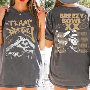 Chris Brown Breezy Bowl XX T-Shirt, Chris Brown Vintage Comfort Colors Shirt, Concert 2025 Chris Brown Fan Gift,Cb Tour 2025 Music Y2k Shirt