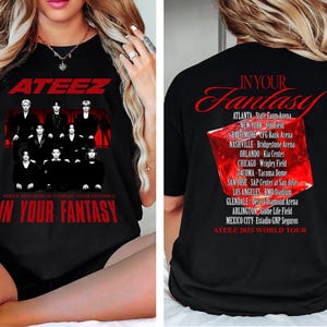 Retro Ateez 2025 World Tour in Your Fantasy Shirt, ATEEZ Golden Hour Part 2 Shirt, Ateez World Tour 2025 in North America Shirt