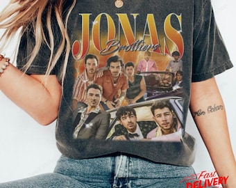 Vintage Jonas Brothers uniseks T-shirt, shirt Living The Dream Tour 2025, shirt Jonas Brothers Tour, shirt Jonas Bros 20th Annivesary Tour