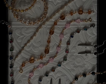 Conjunto de 5 joyas misteriosas hipoalergénicas / Joyas hechas a mano / Acero inoxidable y baño de oro de 14 quilates