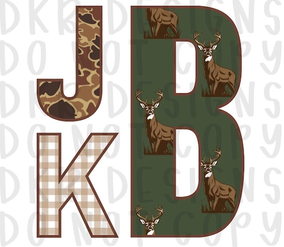 CUSTOM| Kids| Block Monogram| Deer hunting|Sublimation|DTF| png