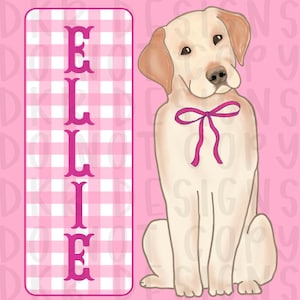 CUSTOM| Kids| Gingham| Dog | Pink|Sublimation|DTF| png