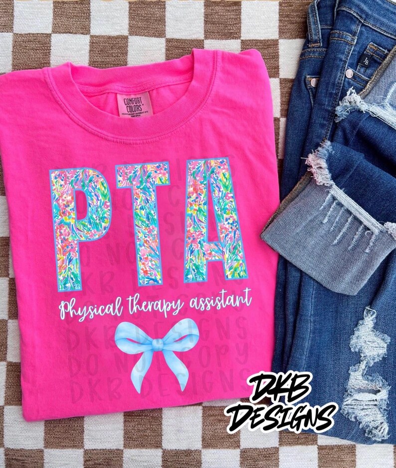 Pta Lettering Physical Therapy Assistant Summer Png - Etsy