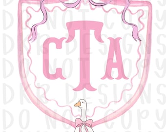 PERSONALIZADO/ Niños/ Escudo/ Ganso/ Rosa/ Sublimación/ DTF/ png