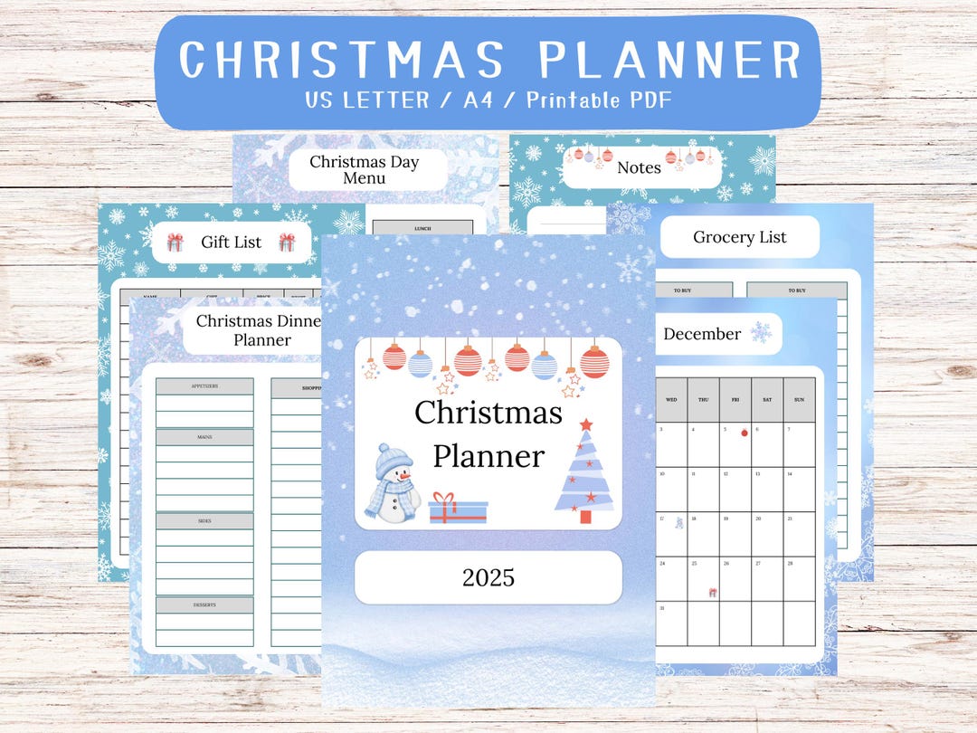 Christmas Planner Printable Set, Holiday Organizer (digital Download ...