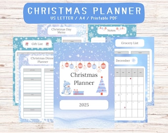 Weihnachten Planer Printable Set, Urlaub Organisator (Digitaler Download)