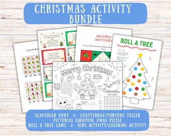 Lot de jeux, casse-tête et divertissements de Noël pour enfants