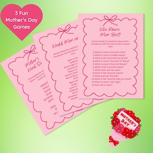 Printable Mother’s Day Games for kids and adults, Mother’s Day Party Games Bundle, Mother’s Day Trivia, Fun Moms Day activities for family