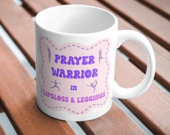 Mug pour femmes chrétiennes aimant le yoga, tasse à café de yoga foi ludique