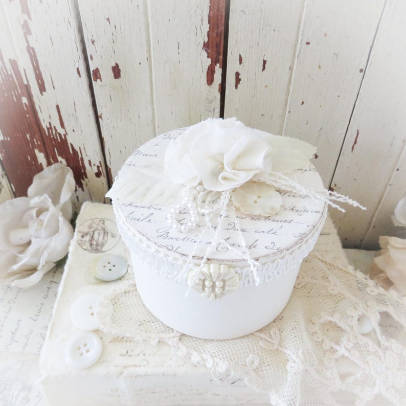 Shabby Chic Keepsake Box - Hand-painted French Country Trinket Storage ...