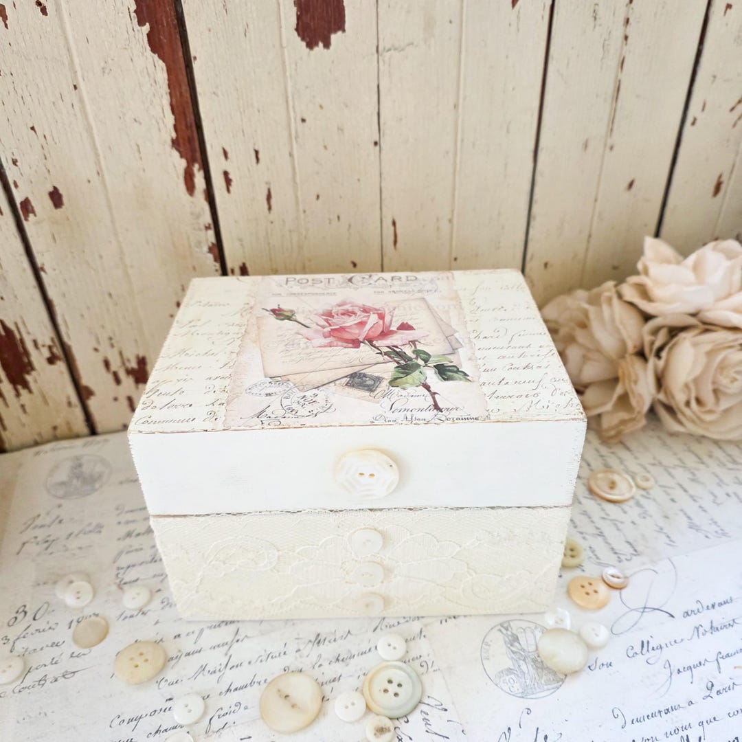 Shabby Chic Box - Memory Keepsakes Storage - Cottagecore Decor - Etsy