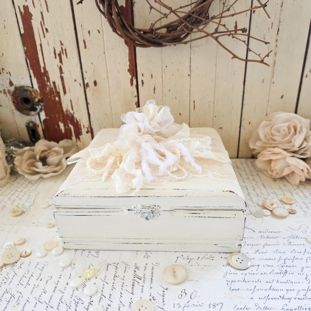 Shabby Chic Lace Keepsake Box – Cottage Style Memory Box - Etsy