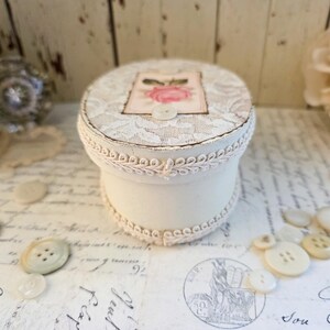 Shabby Chic Keepsake Box - Vintage Rose French Lace Paper Mache - Etsy