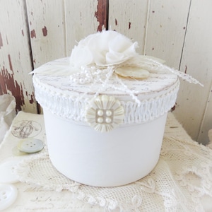 Shabby Chic Keepsake Box: Hand-Painted French Country Trinket Storage