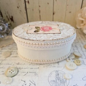 Shabby Chic Keepsake Box - Vintage Rose French Lace Paper Mache - Etsy