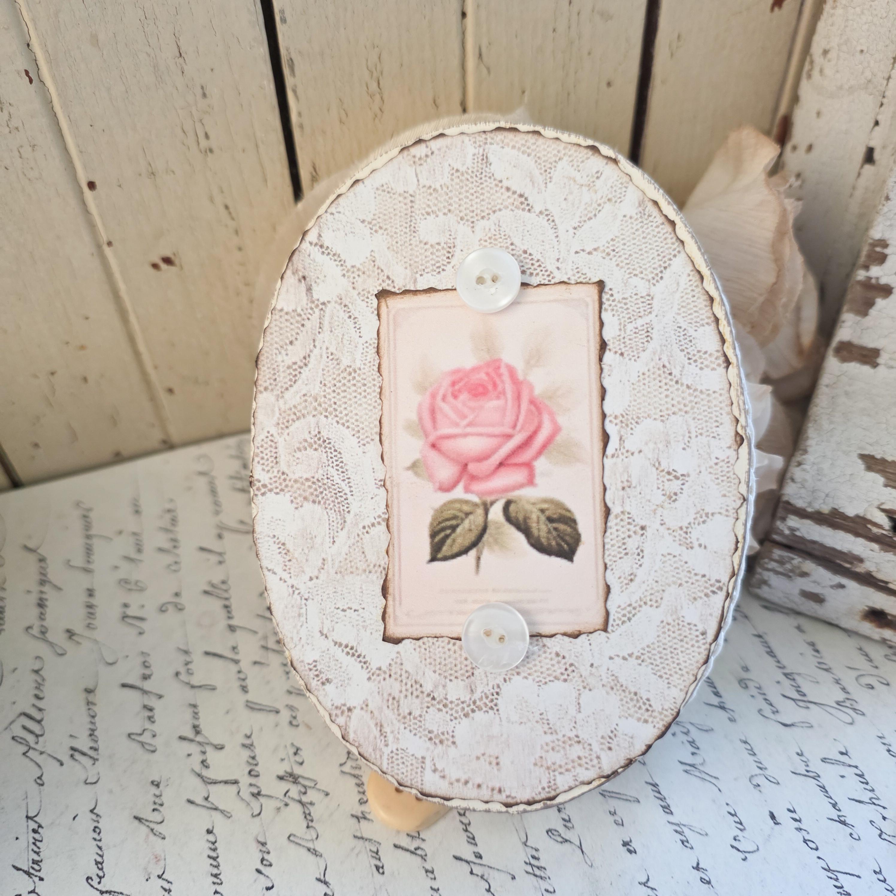 Shabby Chic Keepsake Box - Vintage Rose French Lace Paper Mache - Etsy