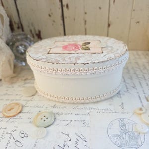 Shabby Chic Keepsake Box - Vintage Rose French Lace Paper Mache - Etsy