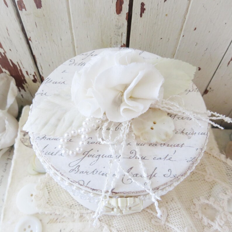 Shabby Chic Keepsake Box - Hand-painted French Country Trinket Storage ...