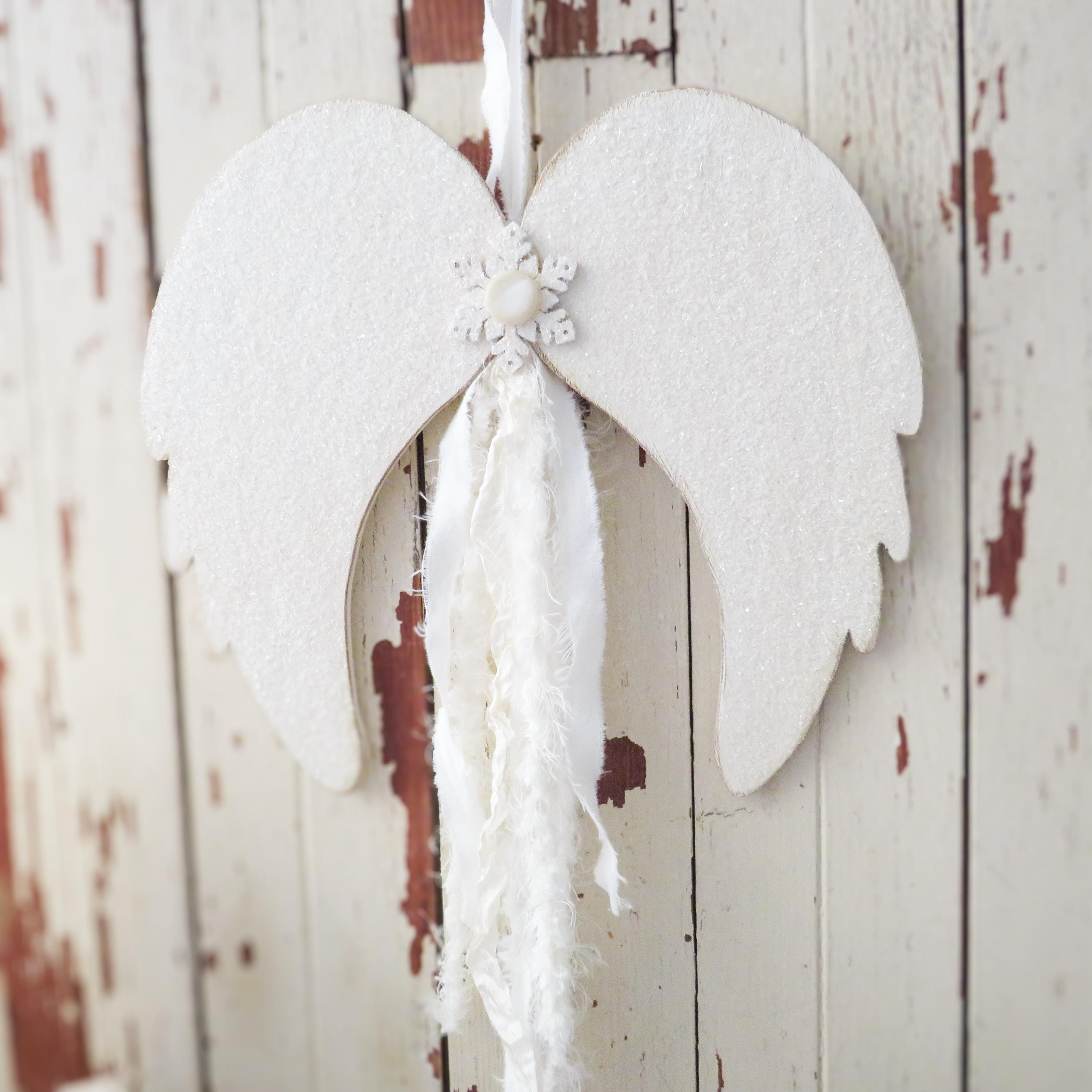 Handmade Angel Wings Wall Decor - Shabby Chic Christmas Ornament - Etsy