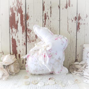 Handmade Shabby Chic Fabric Bunny: Rachel Ashwell Rose Print, Farmhouse Decor
