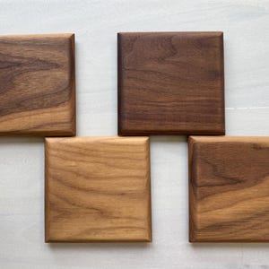 Set of 4 Coasters, Walnut Wood