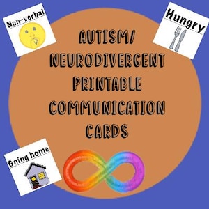 Autism/Neurodivergent Tools- Communication Cards Printable file