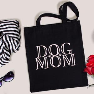 Stylish Dog Mom Tote Bag, Dog Mom Tote Bag, Minimalist Pet Mom Gift, Cute Dog Lover Tote, Everyday Canvas Bag for Dog Owners, Dog Mom Gift