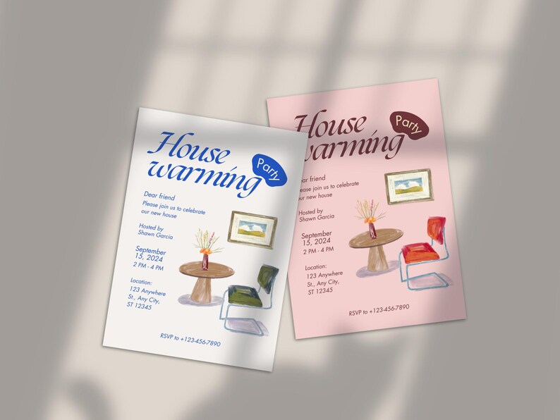 Modern Housewarming Invitation: Gallery Style Canva Template (digital ...