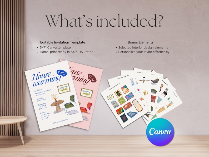 Modern Housewarming Invitation: Gallery Style Canva Template (digital ...