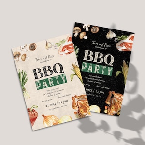 Illustrated Rustic BBQ Party Invitation Template bbq party invite summer grill and chill party invite bbq parties backyard bbq invitations