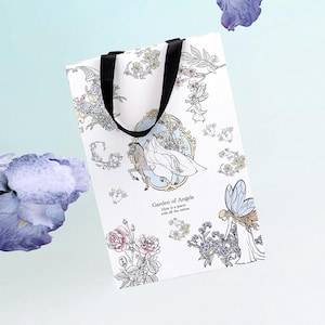 Elegante Märchen Geschenktüte Vintage Blumen Hochzeit Tote Ästhetische Luxus Papiertüte Fantasie Verpackung für Geburtstag und besondere Anlässe