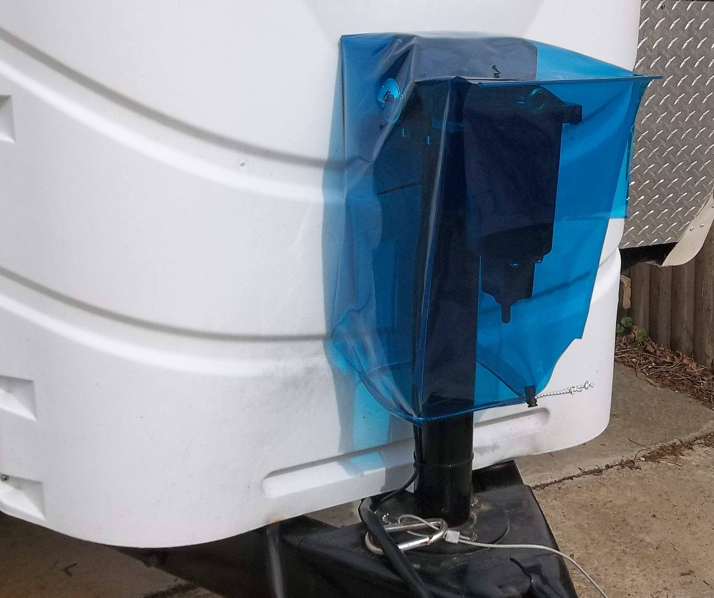RV electric jack cover blue vinyl with covered vent Etsy